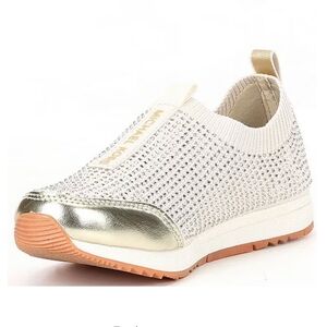 Michael Kors Girls Allie Sock Crystal Embellished Slip On Sneakers Size 13c